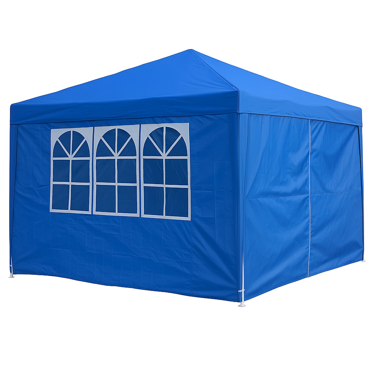 Pop-up festtält 3 x 3 m – avtagbara sidoväggar, 210D Oxford-tyg, blått