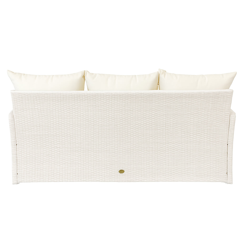 POHJOLA GARDEN Polyrottinki Ulkosohva 3-istuttava, valkoinen/beige, 175x60x74, Emma