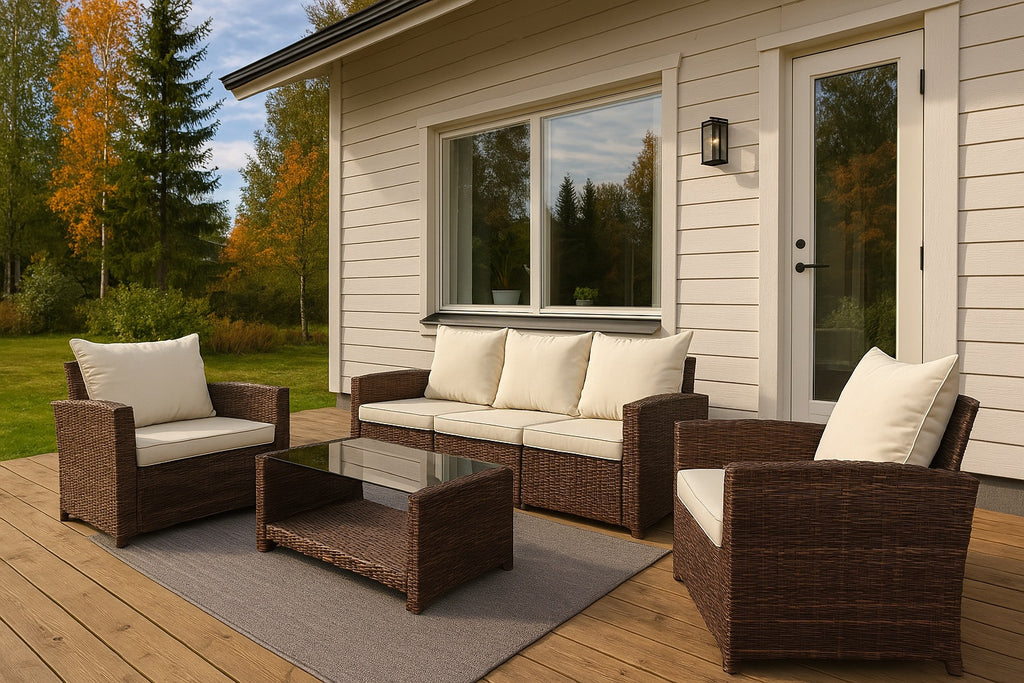 POHJOLA GARDEN Polyrottinki Sohvaryhmä 4-osainen, Ruskea/beige, MATLEENA