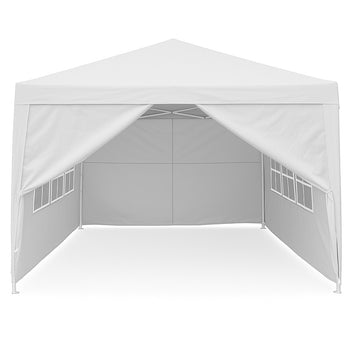 Pop-up festtält 3 x 3 m – avtagbara sidoväggar, 210D Oxford-tyg, vitt