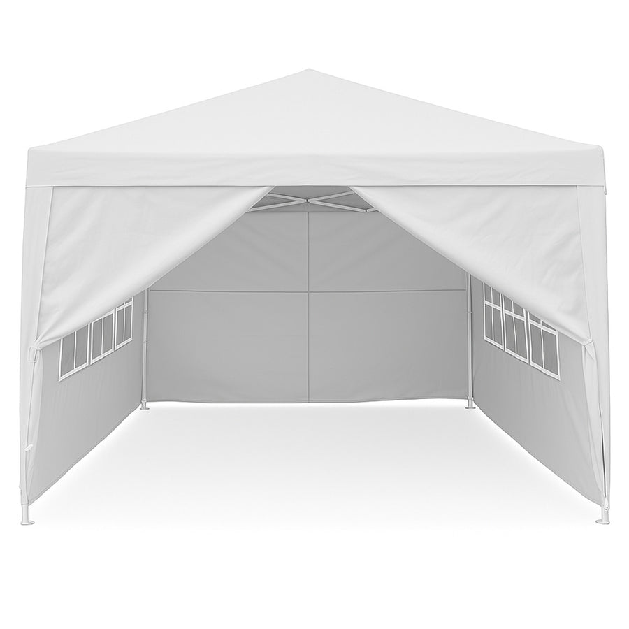 Pop-up festtält 3 x 3 m – avtagbara sidoväggar, 210D Oxford-tyg, vitt
