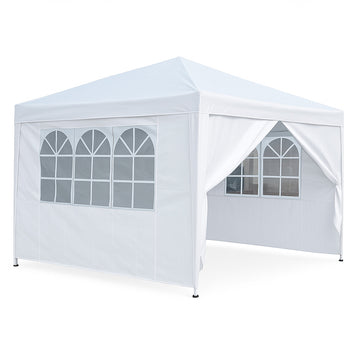 Pop-up festtält 3 x 3 m – avtagbara sidoväggar, 210D Oxford-tyg, vitt