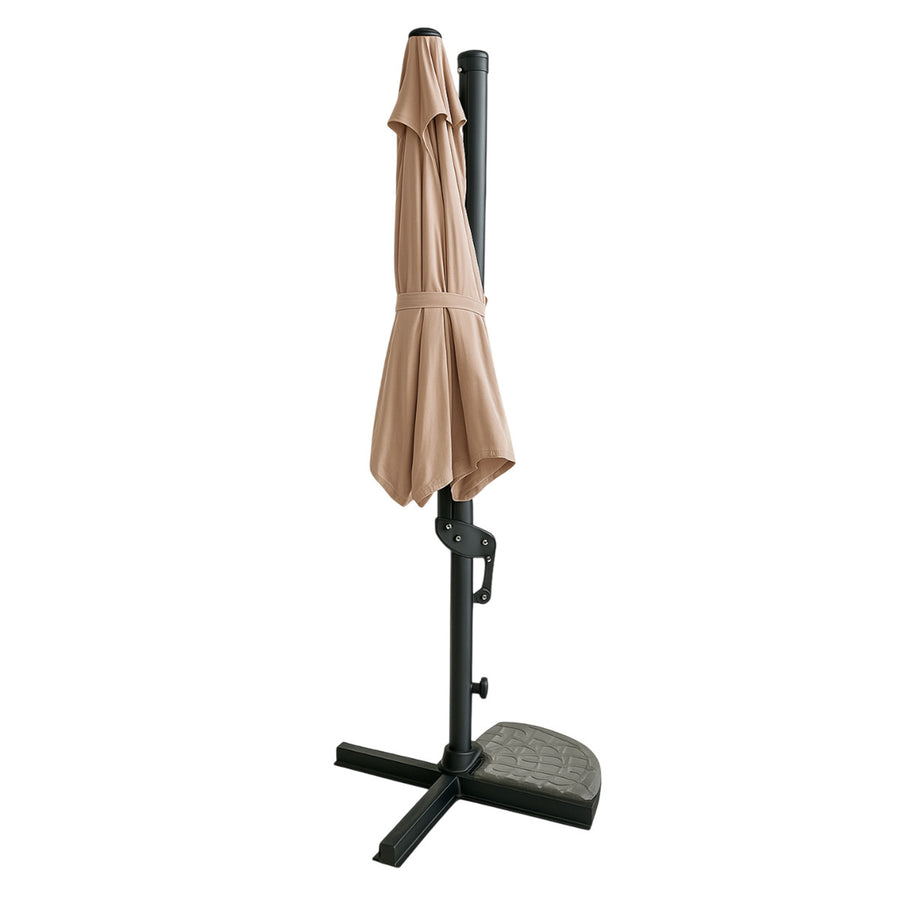 Hängande parasoll 3 m STRONG beige – justerbart, 8 stödben, aluminiumram