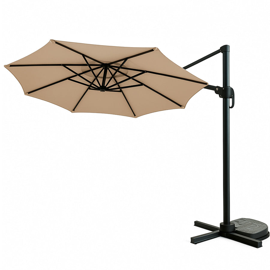 Hängande parasoll 3 m STRONG beige – justerbart, 8 stödben, aluminiumram