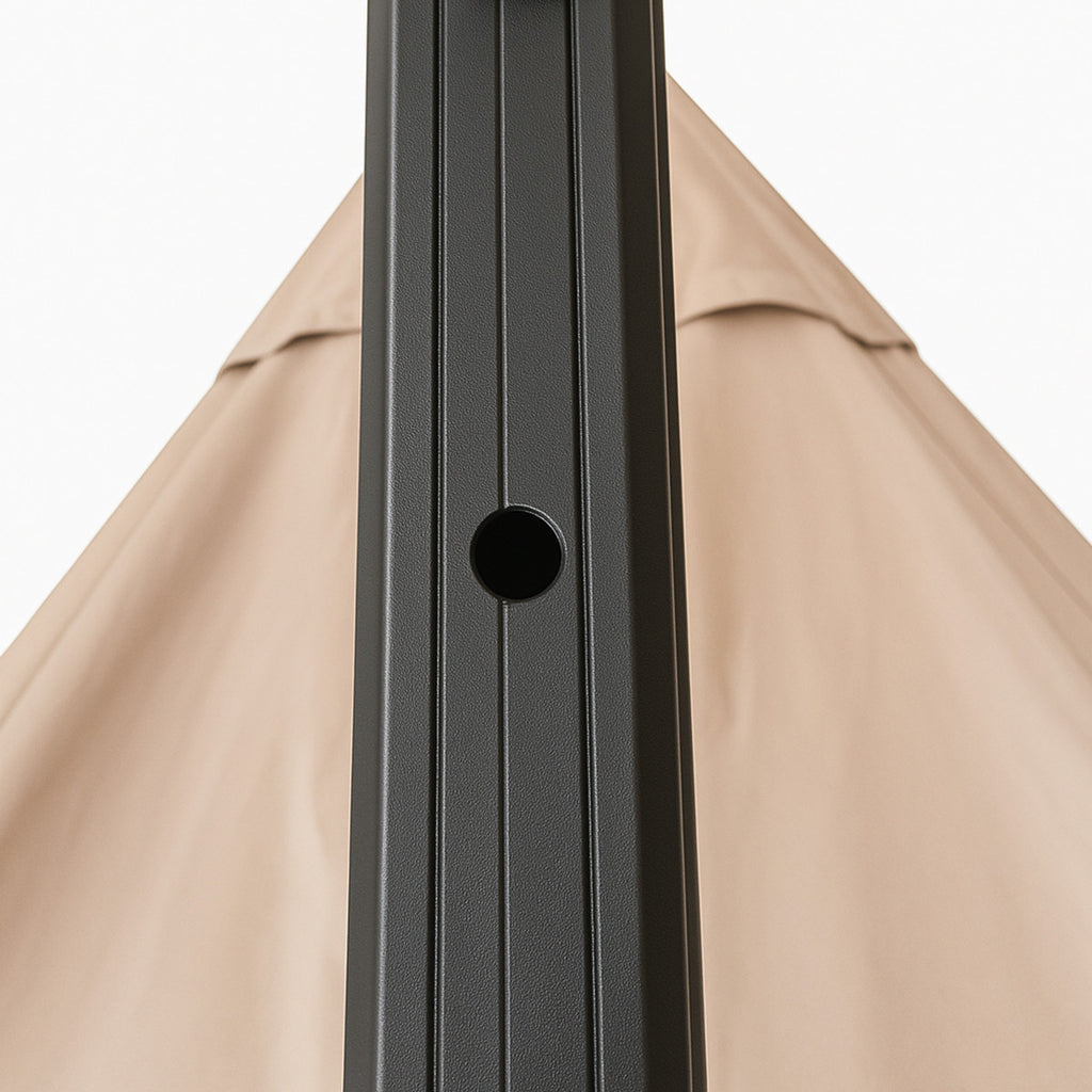 POHJOLA GARDEN PREMIUM Riippuva Aurinkovarjo 3m, beige, suljettava, säädettävä