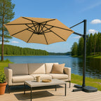 POHJOLA GARDEN PREMIUM Riippuva Aurinkovarjo 3m, beige, suljettava, säädettävä