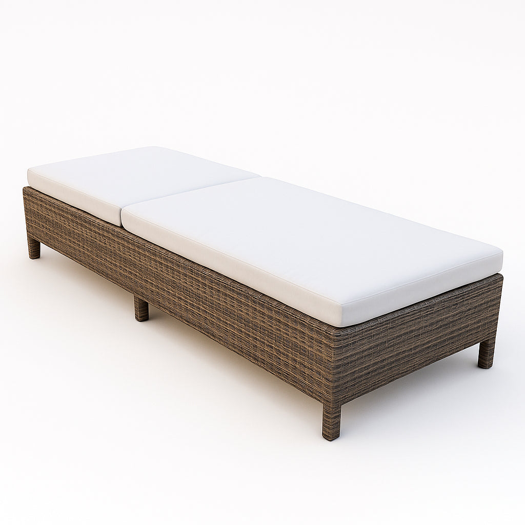 POHJOLA GARDEN SANDRA Aurinkotuoli, Polyrottinkinen Aurinkovuode, Ruskea, 198x70x30cm