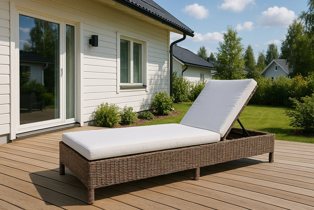 POHJOLA GARDEN SANDRA Aurinkotuoli, Polyrottinkinen Aurinkovuode, Ruskea, 198x70x30cm