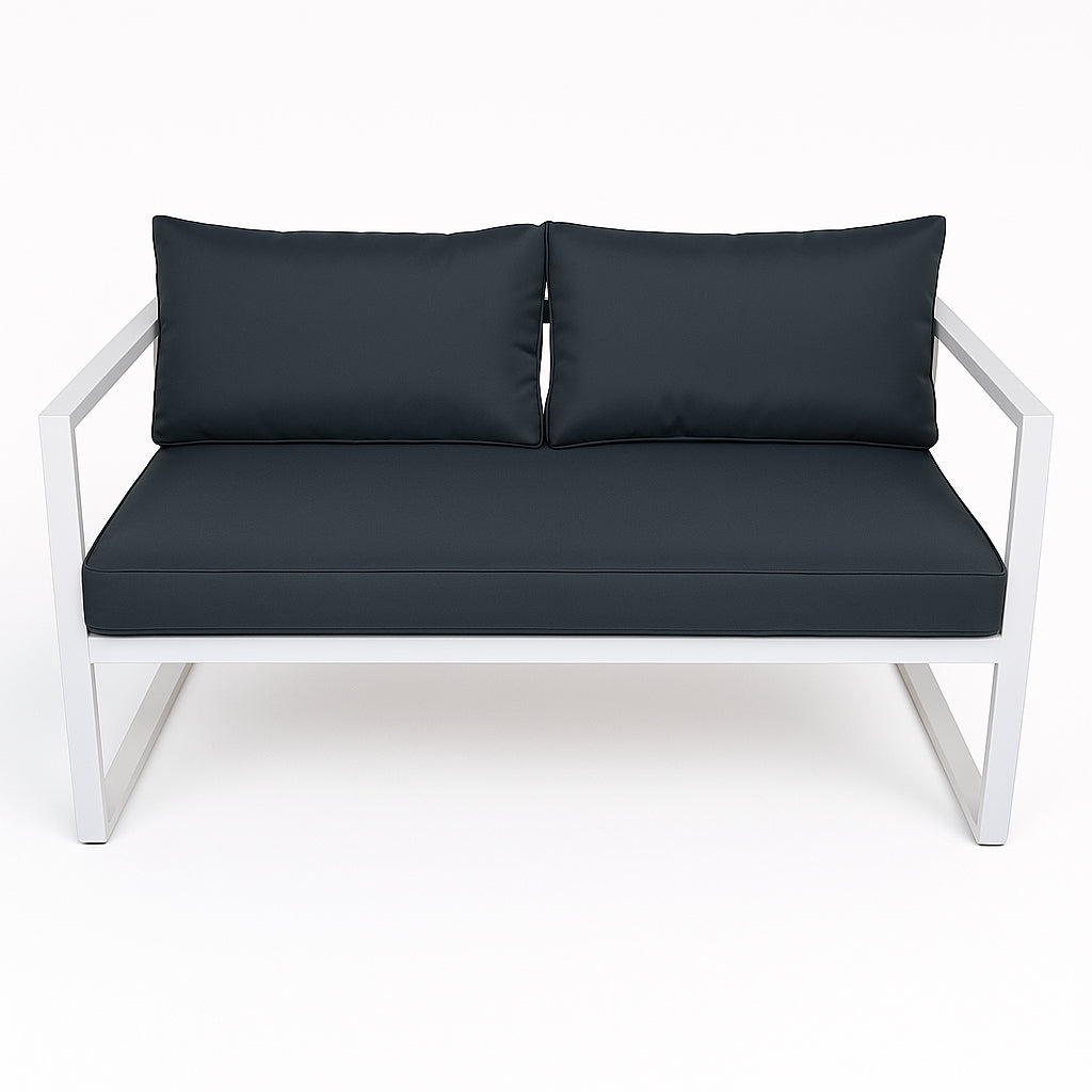 POHJOLA GARDEN 2-istuttava Ulkosohva ISLA 130 CM, Valkoinen / harmaa