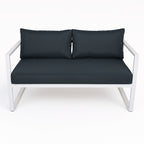 POHJOLA GARDEN 2-istuttava Ulkosohva ISLA 130 CM, Valkoinen / harmaa