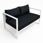 POHJOLA GARDEN 2-istuttava Ulkosohva ISLA 130 CM, Valkoinen / harmaa