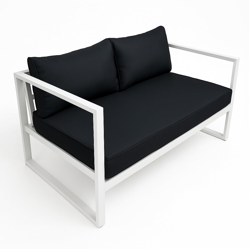 POHJOLA GARDEN 2-istuttava Ulkosohva ISLA 130 CM, Valkoinen / harmaa