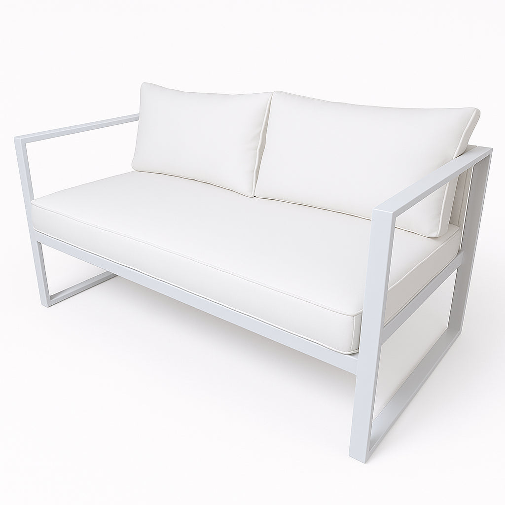 POHJOLA GARDEN 2-istuttava Ulkosohva ISLA 130 CM, Valkoinen / Vaalea Beige