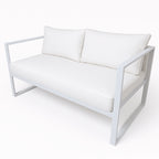 POHJOLA GARDEN 2-istuttava Ulkosohva ISLA 130 CM, Valkoinen / Vaalea Beige