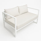 POHJOLA GARDEN 2-istuttava Ulkosohva ISLA 130 CM, Valkoinen / Vaalea Beige