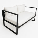 POHJOLA GARDEN 2-istuttava Ulkosohva ISLA 130 CM, Musta / Vaalea Beige