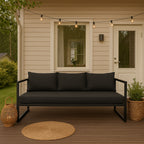 POHJOLA GARDEN 3-istuttava Ulkosohva ISLA 190 CM, Musta / harmaa