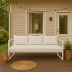 POHJOLA GARDEN 3-istuttava Ulkosohva ISLA 190 CM, Valkoinen / Vaalea Beige