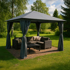 POHJOLA GARDEN NIKO Pihapaviljonki 3x4m / Paviljonki Katos Terassille Ja Pihalle, Vihreä harmaa