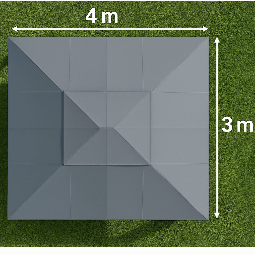 POHJOLA GARDEN NIKO Pihapaviljonki 3x4m / Paviljonki Katos Terassille Ja Pihalle, Vihreä harmaa
