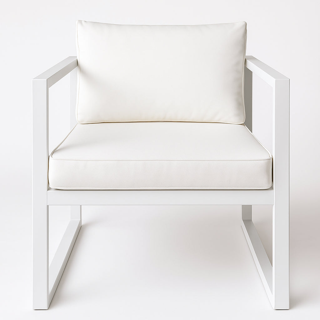 POHJOLA GARDEN Puutarhatuoli Käsinojilla ISLA 70 CM, Valkoinen / Vaalea Beige