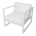 Ulkokalustesetti, 2 tuolia+ pöytä, 10 cm pehmusteet, valkoinen / vaalea beige