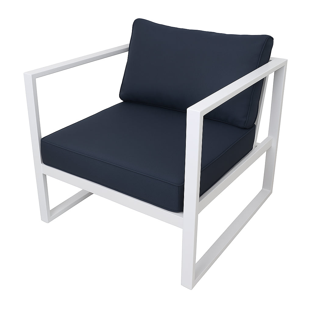 POHJOLA GARDEN Puutarhatuoli Käsinojilla ISLA 70 CM, Valkoinen / Harmaa