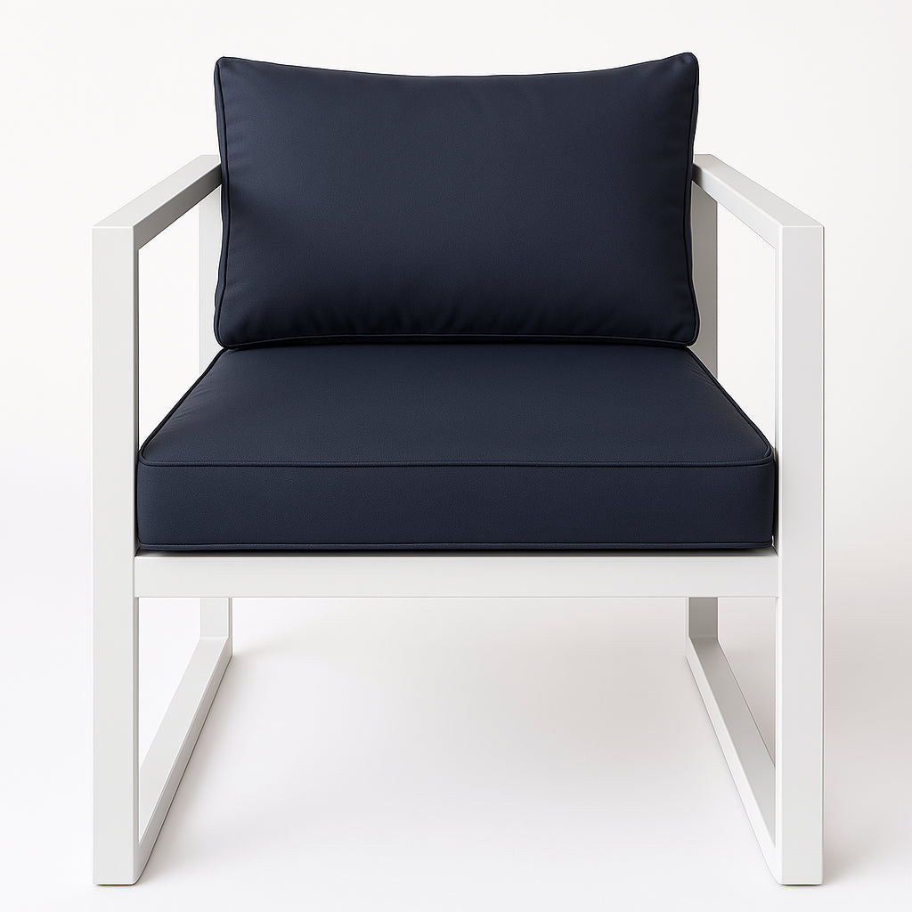 POHJOLA GARDEN Puutarhatuoli Käsinojilla ISLA 70 CM, Valkoinen / Harmaa