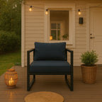 Lund & Leaf trädgårdsstol med armstöd ISLA 70 CM, svart/grå