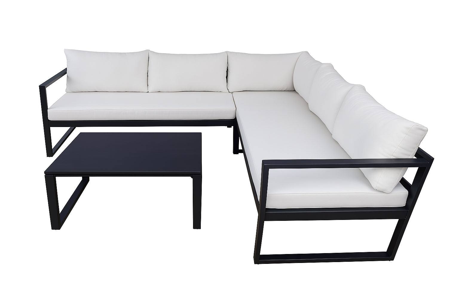 POHJOLA GARDEN Metalli Kulmasohvaryhmä ja Puutarhapöytä Ulos, MARIA