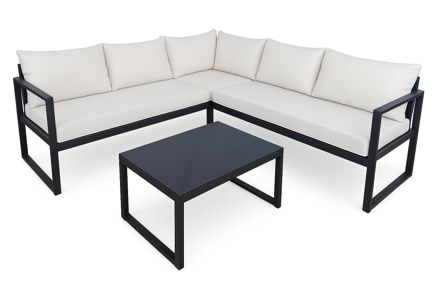 POHJOLA GARDEN Metalli Kulmasohvaryhmä ja Puutarhapöytä Ulos, MARIA