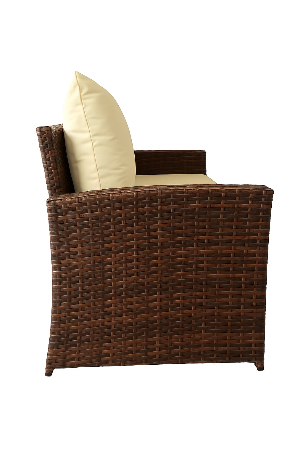 POHJOLA GARDEN Polyrottinki Ulkosohva 3-istuttava, ruskea/beige, 175x60x74, Emma