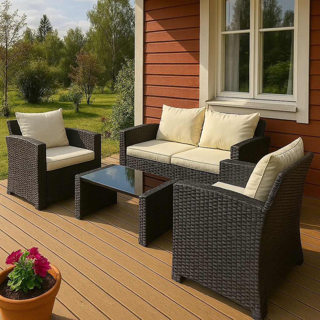 POHJOLA GARDEN Polyrottinki Sohvaryhmä Stella Musta / Beige