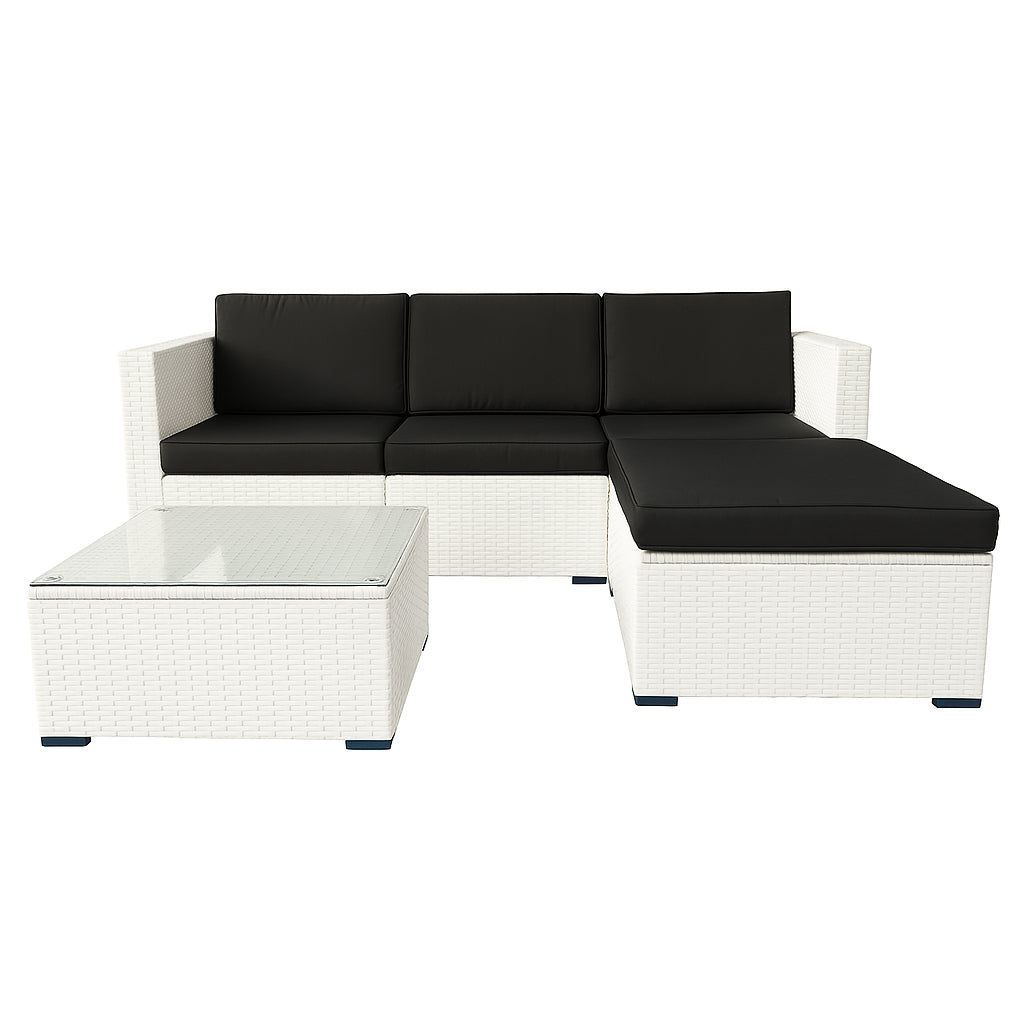 POHJOLA GARDEN Polyrottinkinen Ulkosohva EEVI, Valkoinen / harmaa