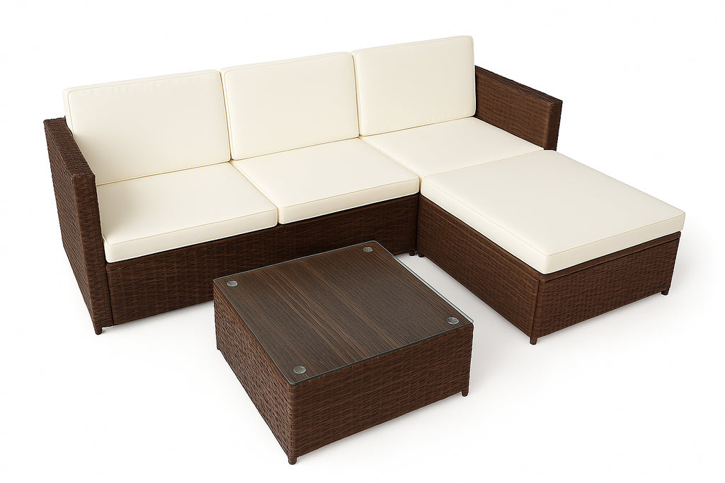 POHJOLA GARDEN Polyrottinkinen Ulkosohva EEVI, Ruskea / beige