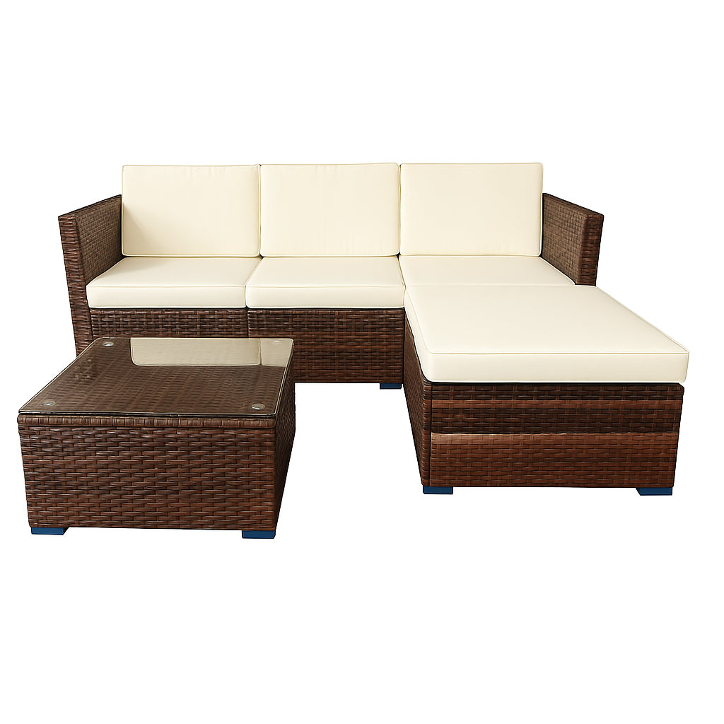 POHJOLA GARDEN Polyrottinkinen Ulkosohva EEVI, Ruskea / beige