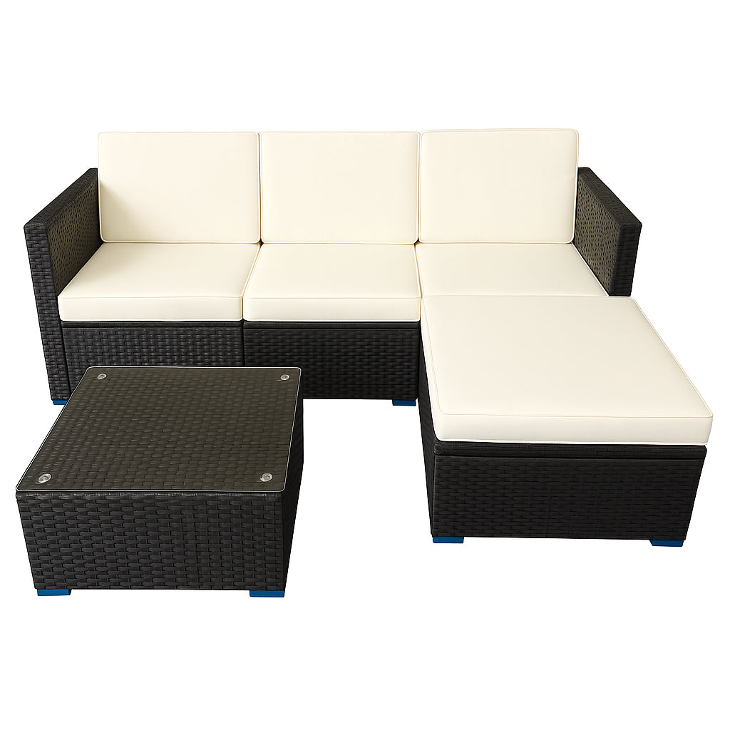 POHJOLA GARDEN Polyrottinkinen Ulkosohva EEVI, Musta / beige