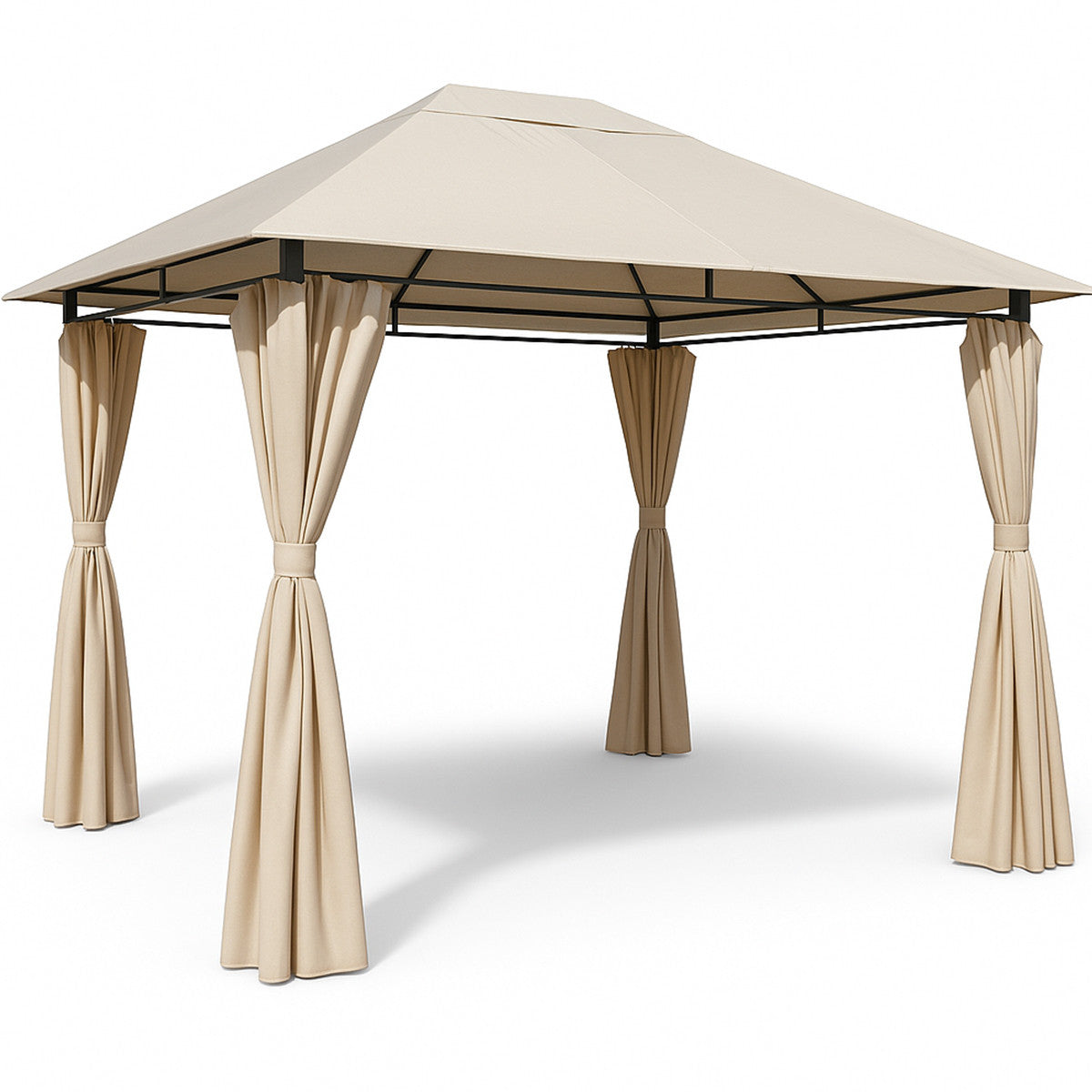 POHJOLA GARDEN NIKO Pihapaviljonki 3x4m / Paviljonki Katos Terassille ja Pihalle, Vaalea Beige