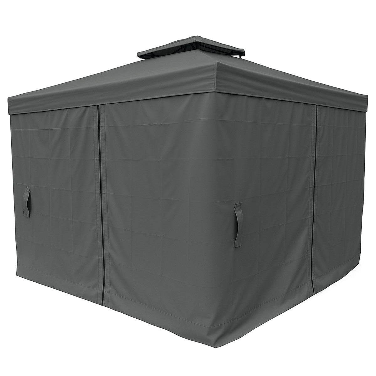 Trädgårdspaviljong 3 x 3 m – aluminiumram, myggnät, 250 g/m² PVC-tak, grå