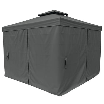 Trädgårdspaviljong 3 x 3 m – aluminiumram, myggnät, 250 g/m² PVC-tak, grå