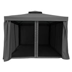 POHJOLA GARDEN Kestävä PREMIUM Pihapaviljonki 3x3m / Paviljonki Katos Terassille ja Pihalle Hyttysverkolla, Harmaa