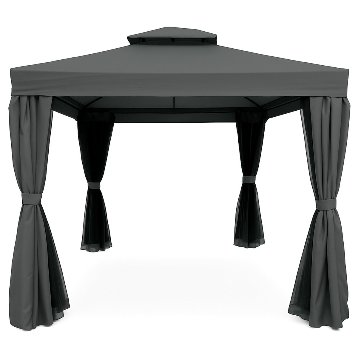 POHJOLA GARDEN Kestävä PREMIUM Pihapaviljonki 3x3m / Paviljonki Katos Terassille ja Pihalle Hyttysverkolla, Harmaa