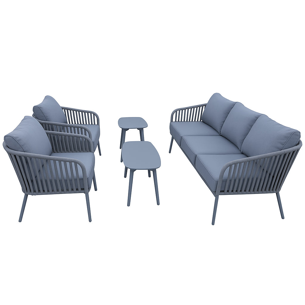 POHJOLA GARDEN Ulkosohvaryhmä Laura 3+2+1+1 Harmaa