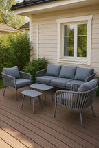 POHJOLA GARDEN Ulkosohvaryhmä Laura 3+2+1+1 Harmaa