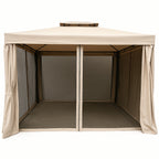 POHJOLA GARDEN Kestävä PREMIUM Pihapaviljonki 3x3m / Paviljonki Katos Terassille ja Pihalle Hyttysverkolla, beige