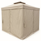 POHJOLA GARDEN Kestävä PREMIUM Pihapaviljonki 3x3m / Paviljonki Katos Terassille ja Pihalle Hyttysverkolla, beige