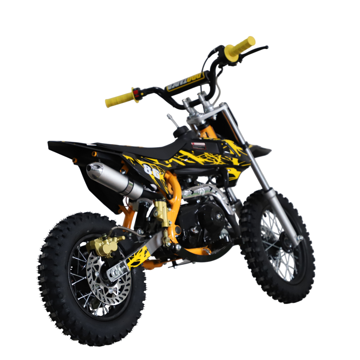Minikrossi 70cc 4-tahti – automaatti, sähkökäynnistys, keltainen
