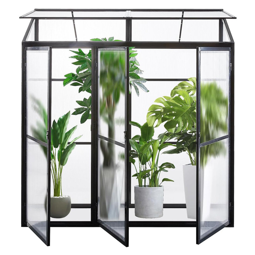 POHJOLA GARDEN Seinäkasvihuone 180 x 55cm, 4mm 610g/m2 Kennolevyt, musta