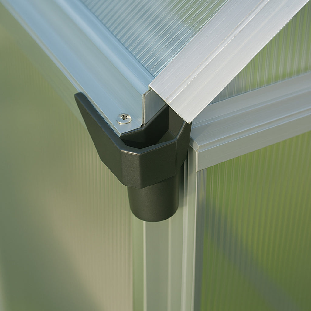 POHJOLA GARDEN Kasvihuone 8,6m2 Sokkeli & Rännit, 4mm 610g/mm2 kennolevyt