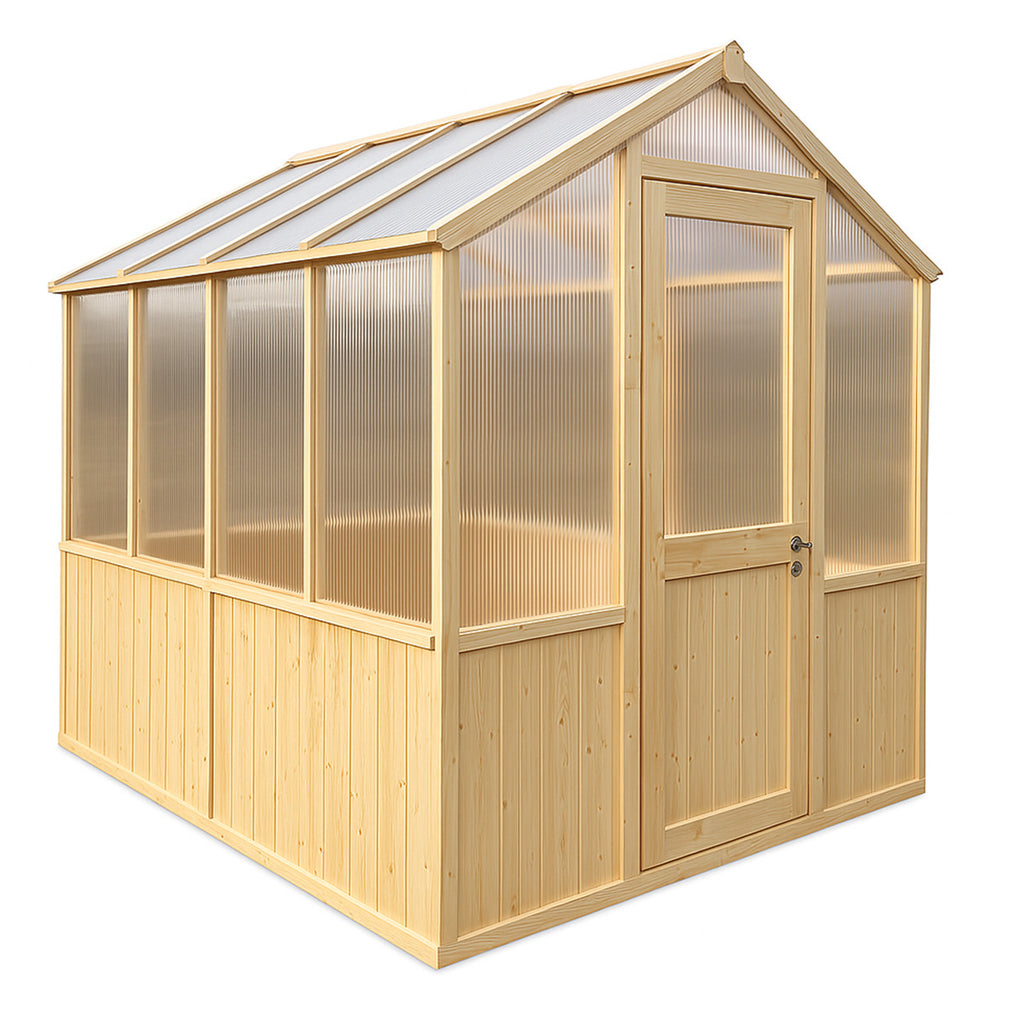 POHJOLA GARDEN Puinen kasvihuone, kattoikkuna, 5mm paneeli